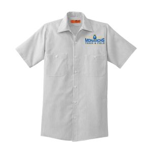 Short Sleeve Striped Industrial Work Shirt Thumbnail