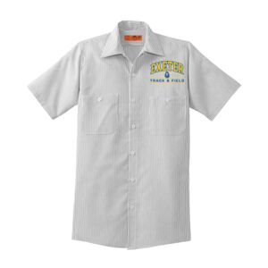 Short Sleeve Striped Industrial Work Shirt Thumbnail